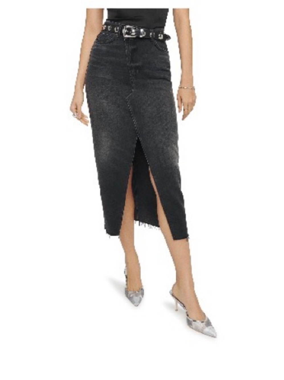 Reformation Black Denim Jean Skirt